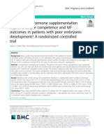 Does Growth Hormone Supplementation Improve Oocyte Competence and IVF Outcomes in Patients With Poor Embryonic Development A Randomized Controlled Trial