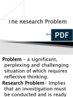 Research Problem Elements Methods Guidelines Characteristics