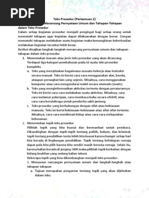 Materi Teks Prosedur 2 Pdf