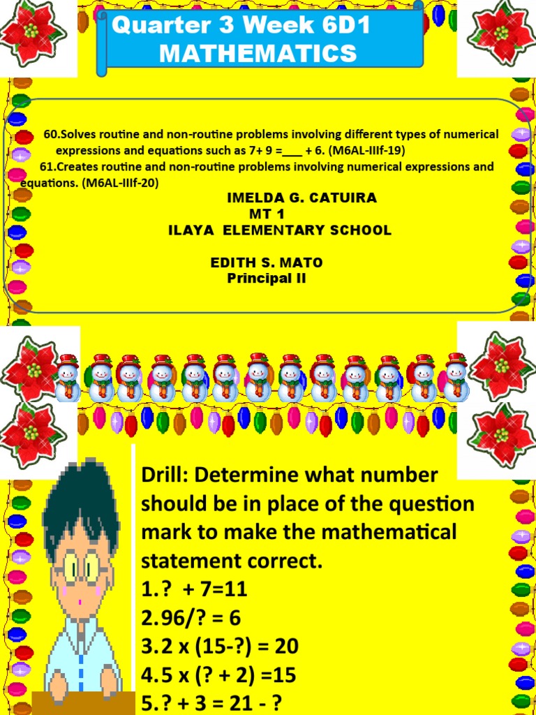Grade 3 PPT - Math - Q3 - W6 - Day 1 | PDF | Multiplication | Equations
