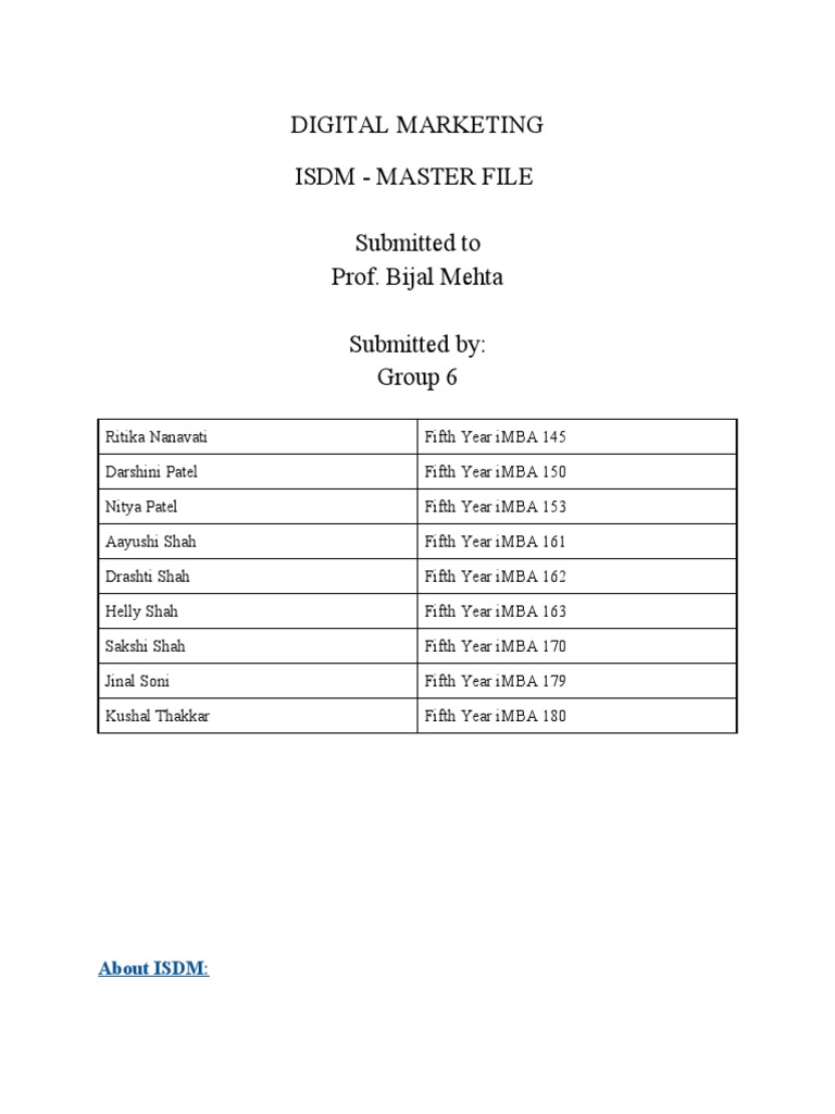 Digital Marketing Master File | PDF