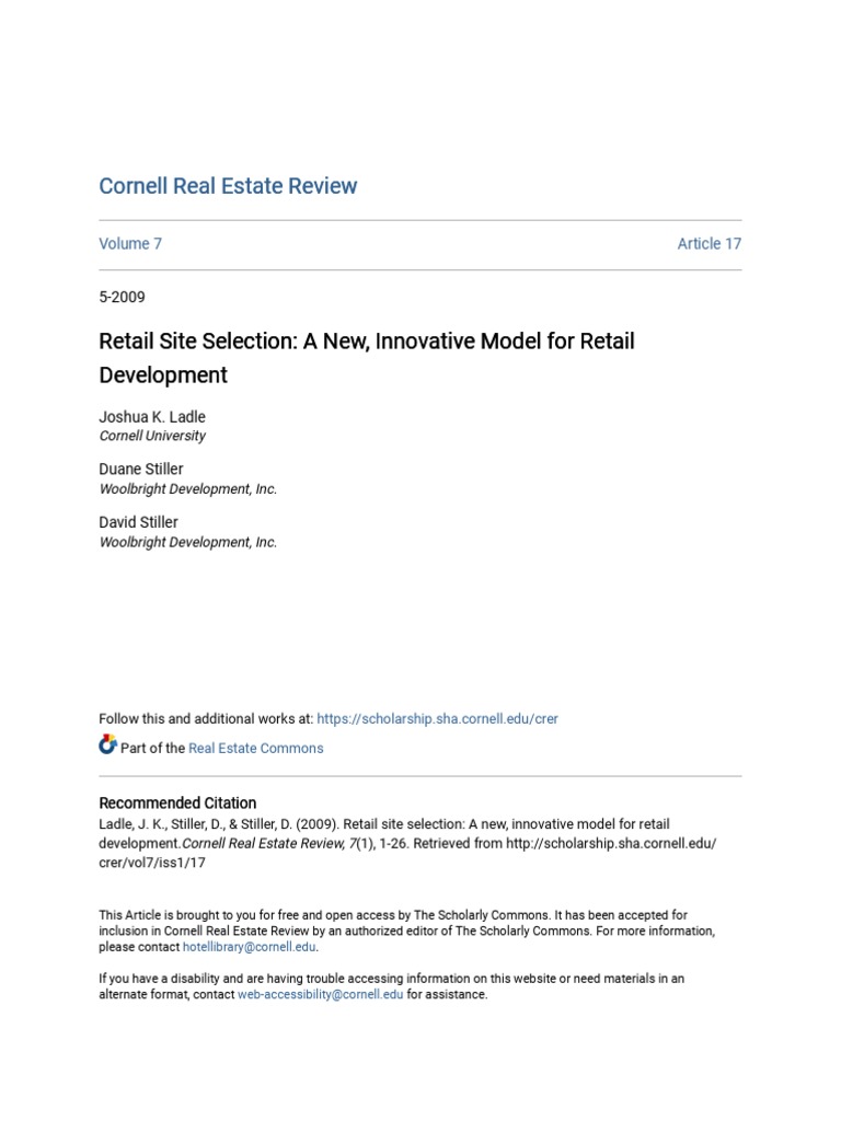 Innovative Retail Site Selection Model | PDF | Retail | Regression Analysis