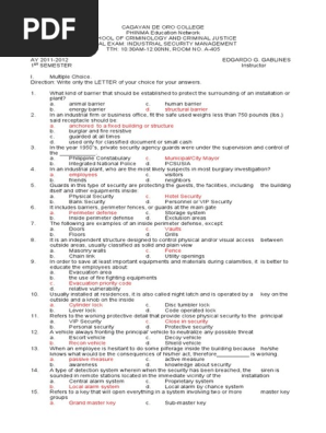 INDUSTRIAL SECURITY MANAGEMEN1