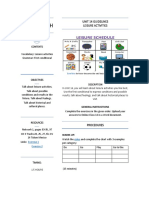 Basic English: Unit 14 Guidelines Leisure Activities