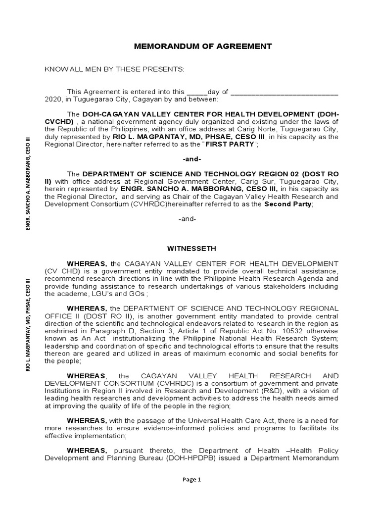MOA for Health Research Funding | PDF | Open Access | Government