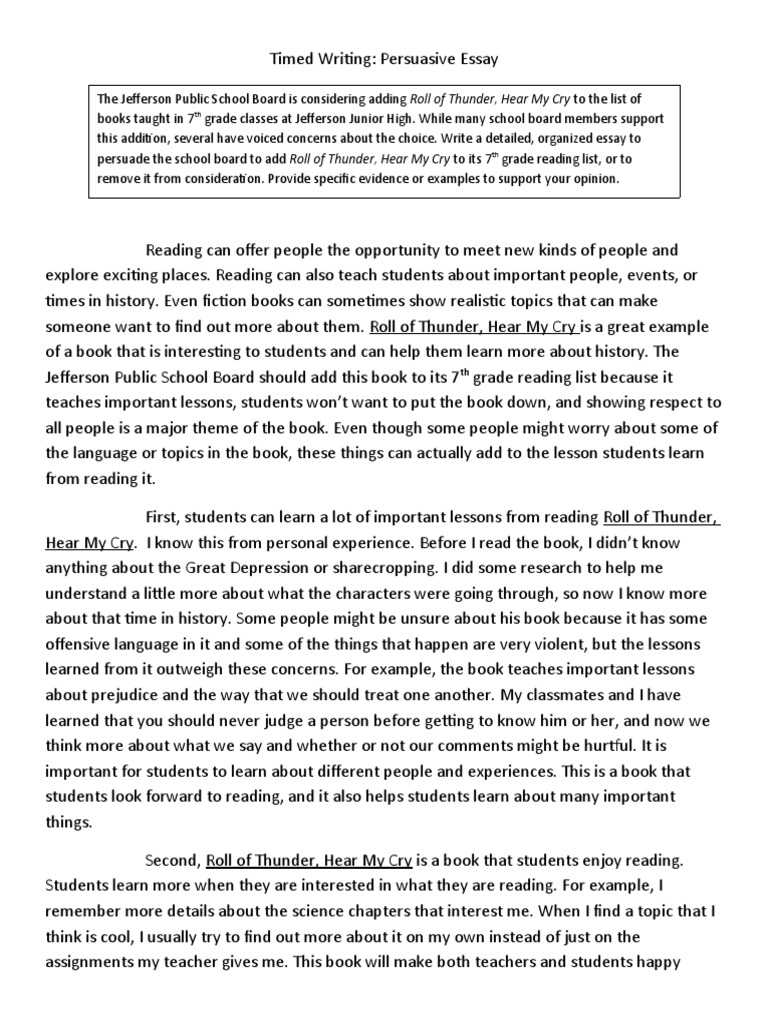 Persuasive Essay Example 06 | PDF | Essays | Teachers