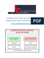 Secondary Checkpoint Past Paper Solutions