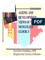 Ageing and Development: Views of The Mongolian Elderly