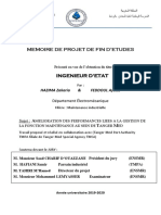 Amelioration Des Performances Liees A La Gestion de La Fonction Maintenance Au Sein de Tanger Med