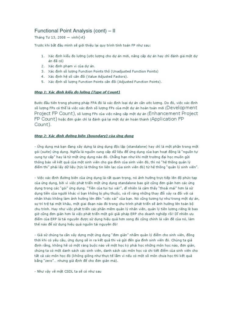 Functional Point Analysis | PDF