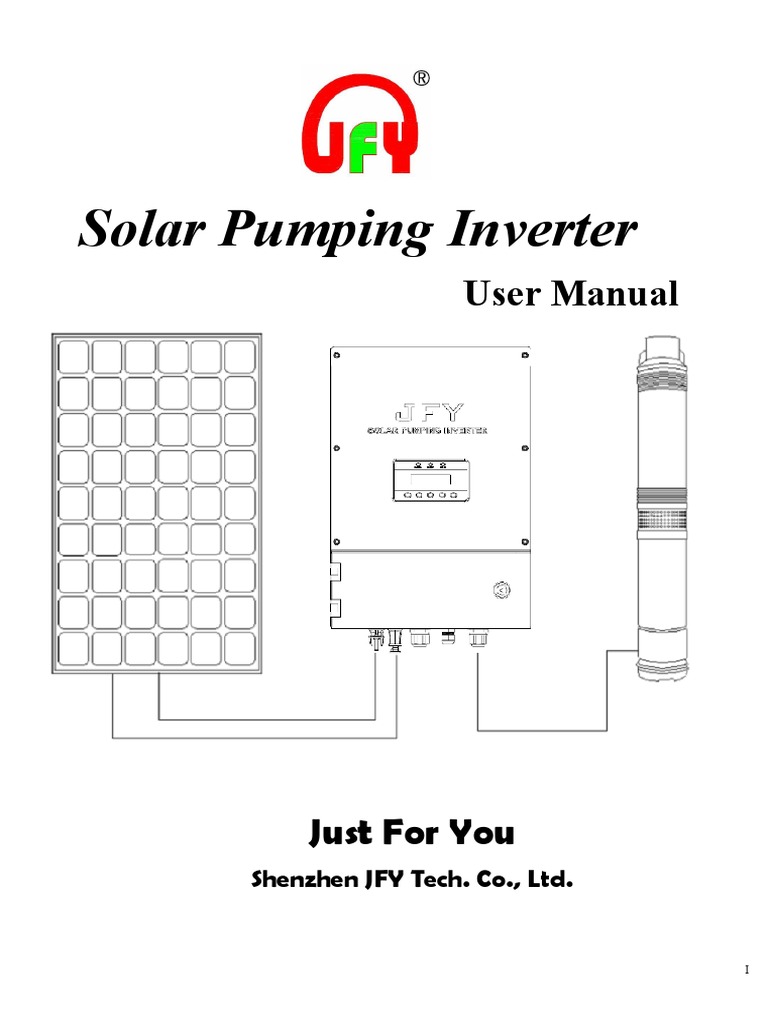 Jfy Solar Pump User Manual PDF Power Inverter Photovoltaics