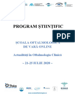 Program Stiintific Scoala Oftalmologica de Vara Online - 21-25 Iulie 2020 - Final!