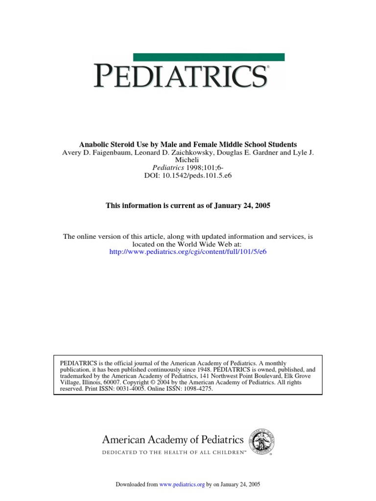 Anabolic Steroid Middle School Students | PDF | Doping In Sport ...