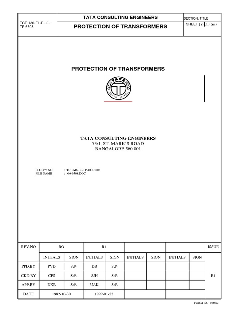 Protection of Transformers PDF | PDF | Transformer | Relay