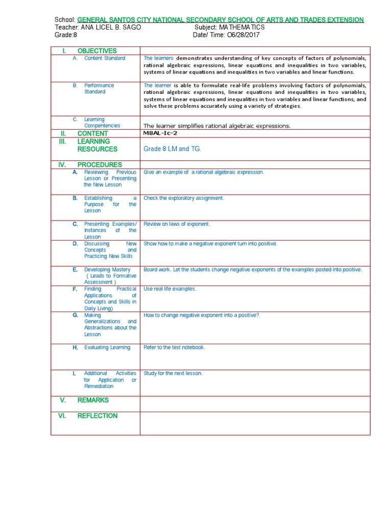Algebraic Expressions for 8th Grade | PDF | Equations | Polynomial