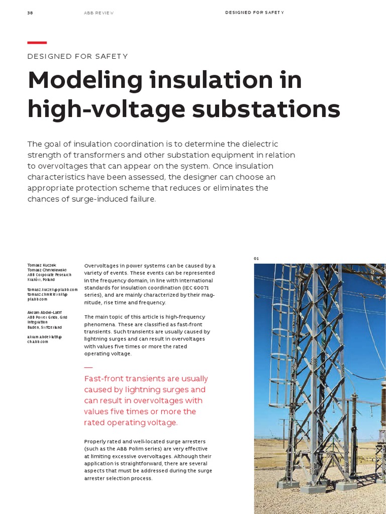 Modeling Insulation in High-Voltage Substations: Designed For Safety ...