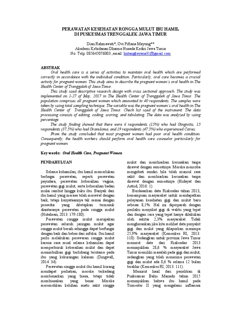 Oral Health Care for Pregnant Women | PDF | Periodontology | Mouth