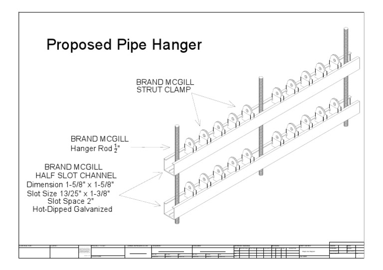 Proposed Pipe Hanger Assembly Utilizing Brand McGill Strut Clamp and