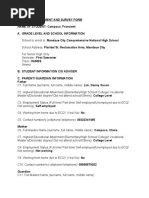 Learner Enrollment and Survey Form NAME OF STUDENT: Camposo, Francient A. Grade Level and School Information