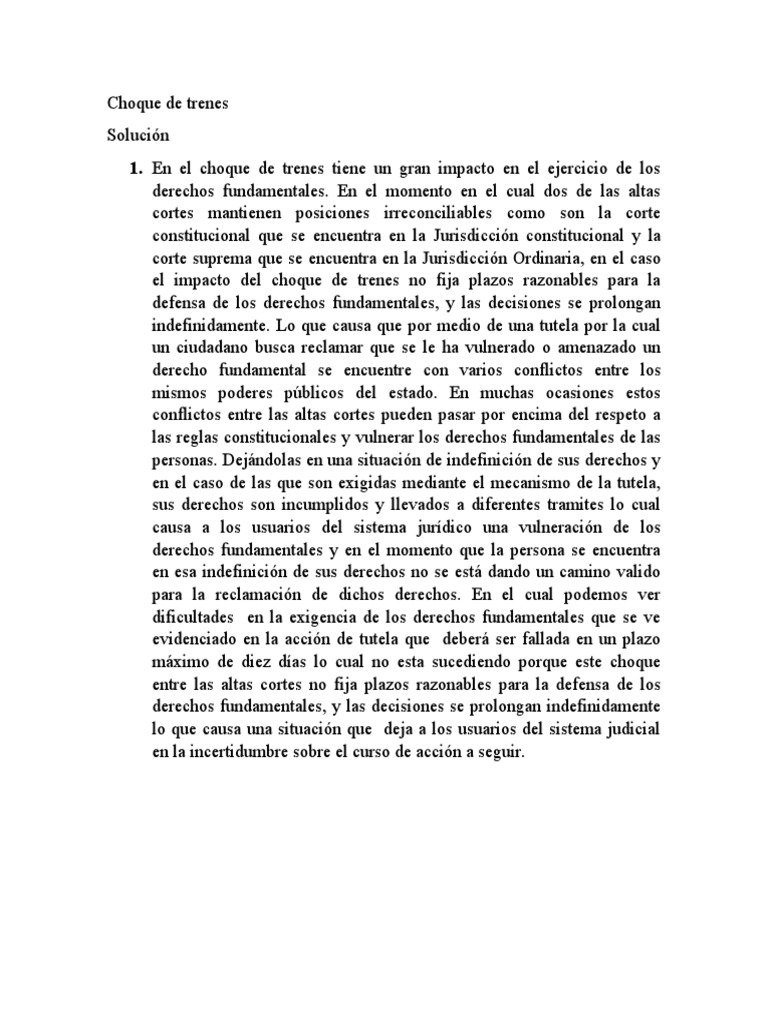 Choque de Trenes PDF Derecho Constitucional Constitución