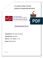 Implementation Essay 1217 Ali RAZA PDF