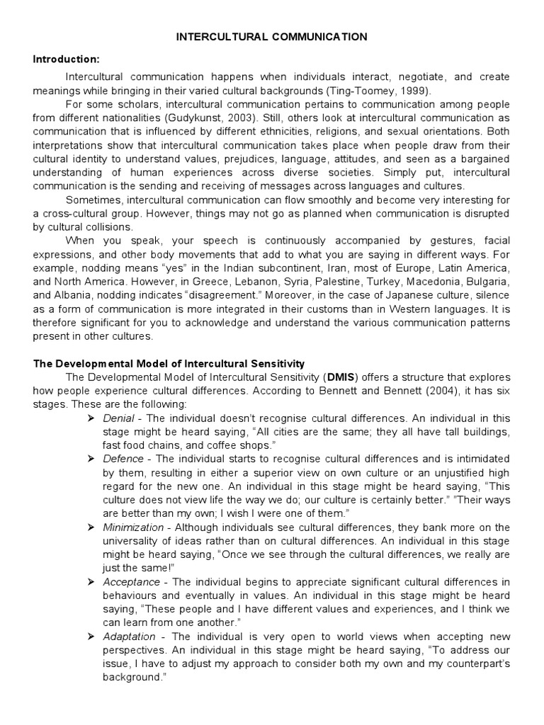 Oral Communication - Chapter 3 (Lesson 2) | PDF | Cross Cultural ...