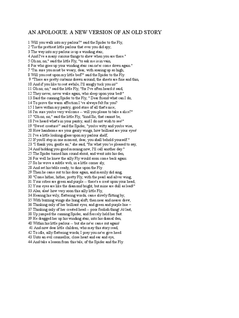 An Apologue. A New Version of An Old Story | PDF