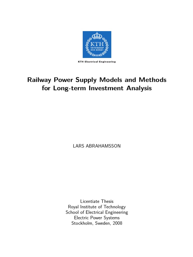 Railway Power Supply Models and Methods PDF Rail Transport