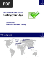 Testing Your App: BCS Bristol Autumn School