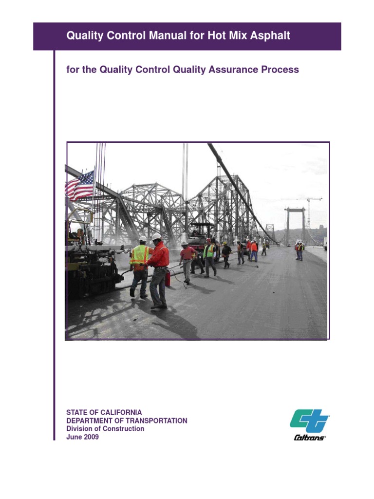 Hot Mix Asphalt Quality Control Manual | PDF | Quality Assurance | Road ...
