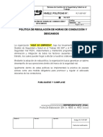 PLT-SST-007 Política de Regulación de Horas de Conducción y Descansos