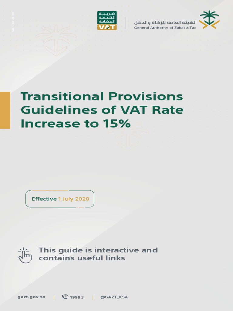 Transitional Provisions Guidelines Of Vat Rate Increase To 15 Pdf Value Added Tax Invoice