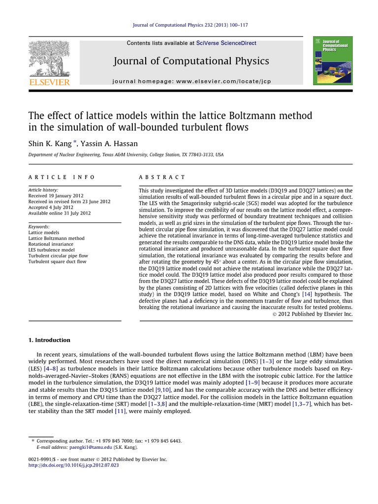 Lattice Models in Turbulent Flow Simulation | PDF | Turbulence | Fluid ...