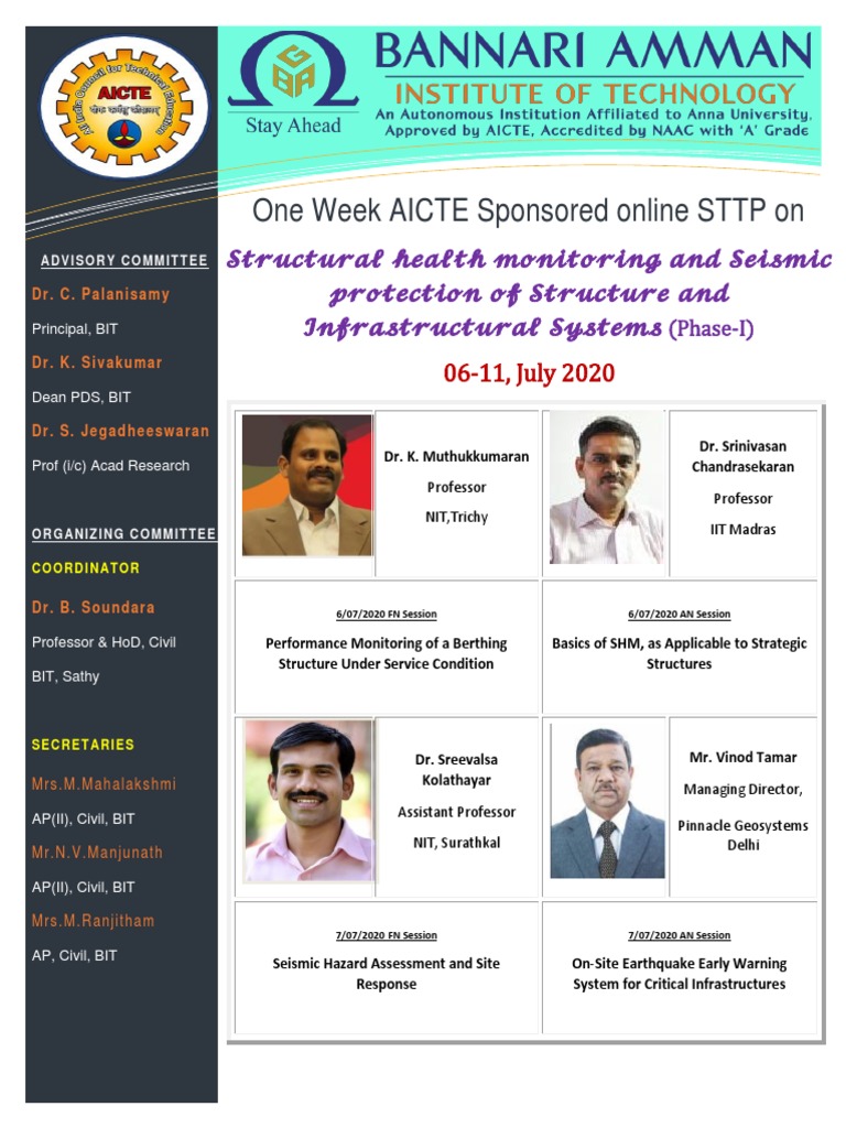 Aicte Sttp Brochure On Shm Pdf Applied And Interdisciplinary