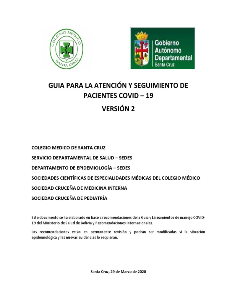 Guia para La Atención Y Seguimiento de Pacientes Covid - 19 Versión 2 ...