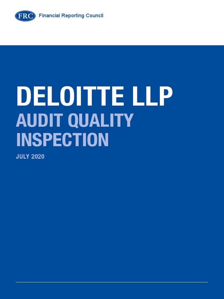 Deloitte Audit Quality Inspection Jul 2020 PDF | PDF | Audit | Internal ...