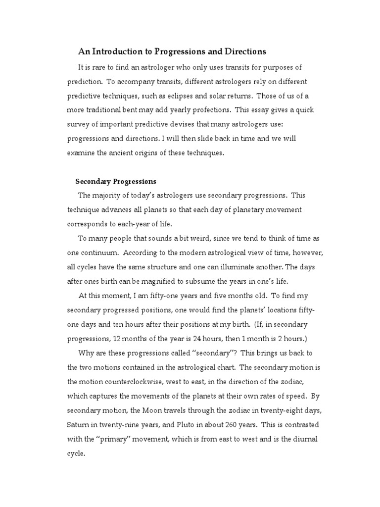 Understanding Secondary Progressions | PDF