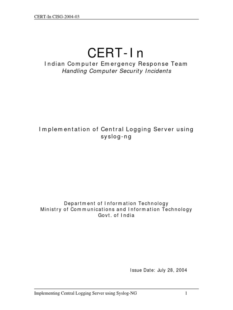 Central Logging Server Setup Guide | PDF | Port (Computer Networking ...