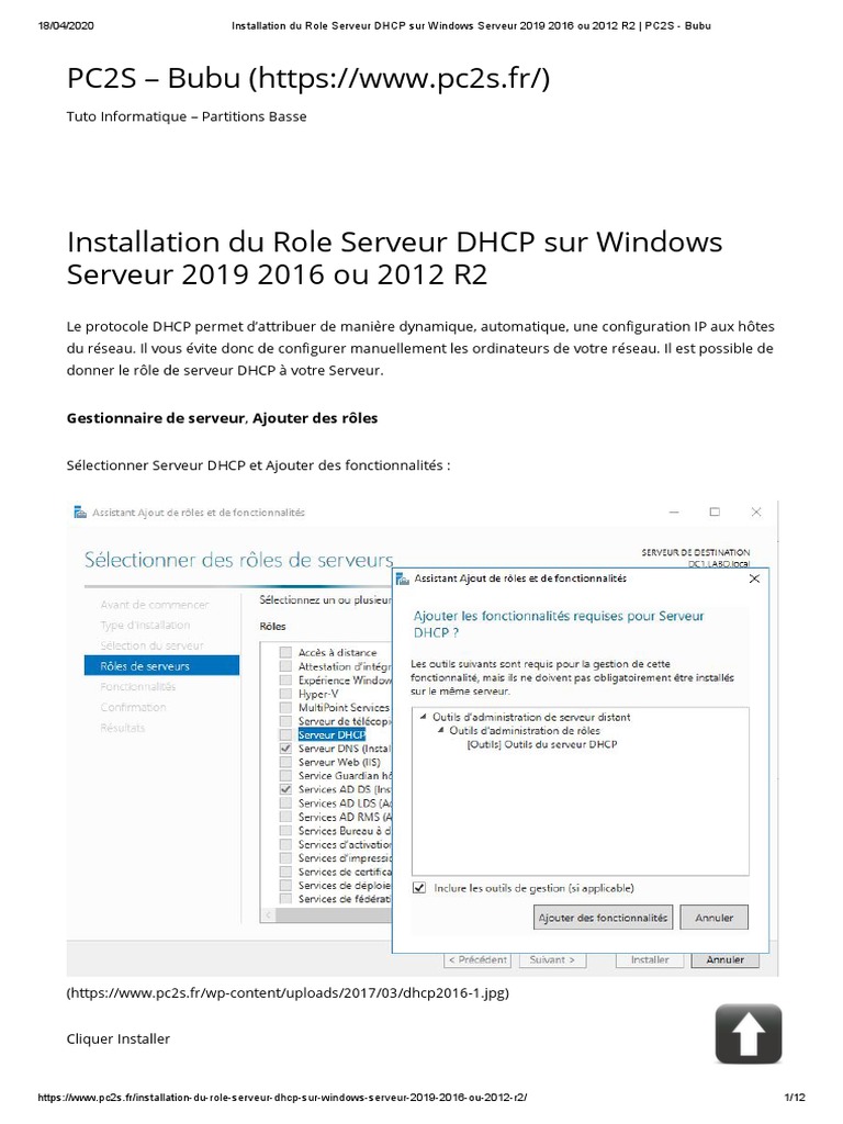 Installer DHCP sur Windows Serveur 2019 | PDF | Serveur (Informatique ...