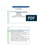 Ergonomia Interface Humano CPU - Segunda Aula