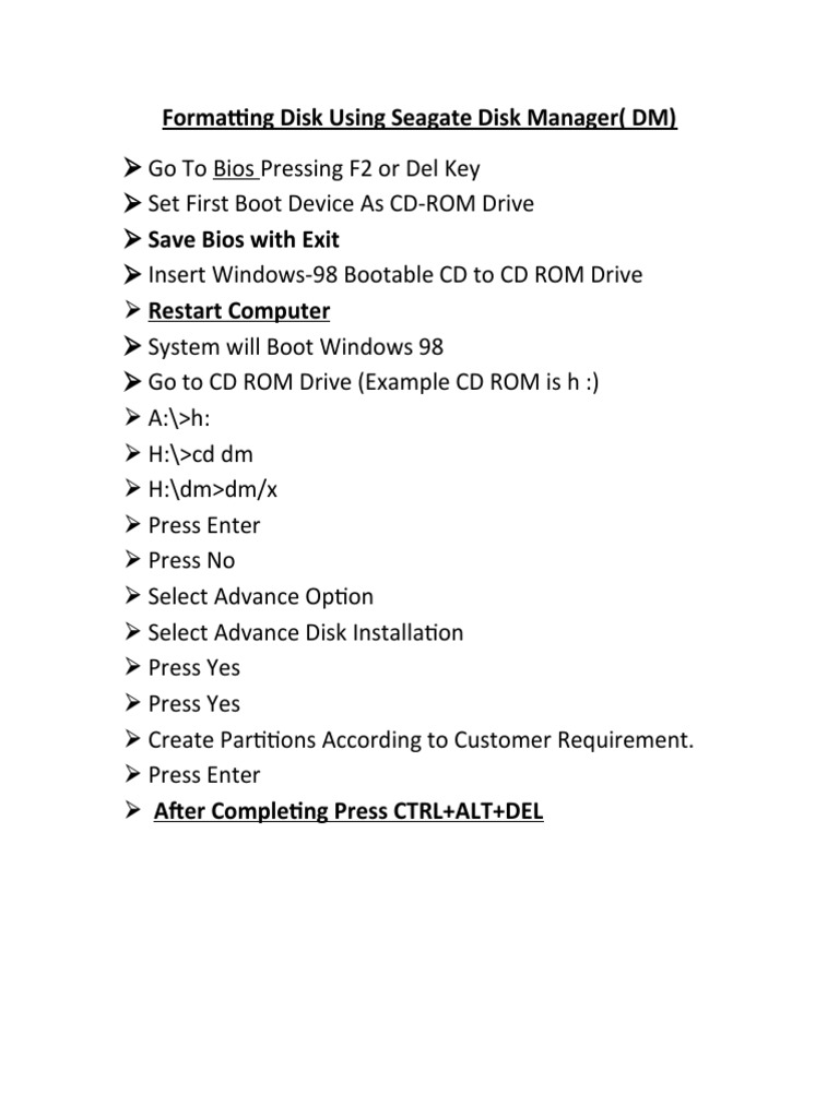 Format Disk with Seagate Disk Manager | PDF