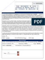 Autorización para Tratamiento DE Datos Y Consulta en Centrales de Riesgos, Previa A La Suscripción DEL Contrato DE Prestación DE Servicios