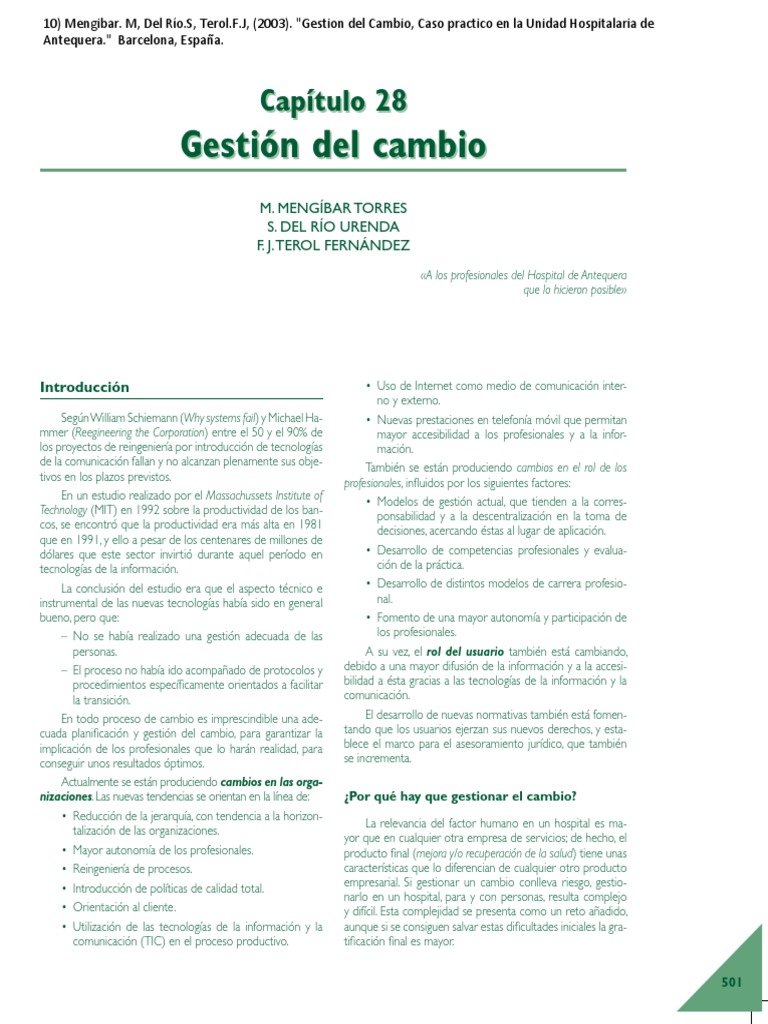 Gestión del Cambio en Organizaciones | PDF | Las emociones | Tecnología ...
