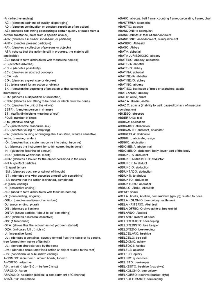 Diccionario Esperanto Ingles Acetic Acid Grammatical Gender