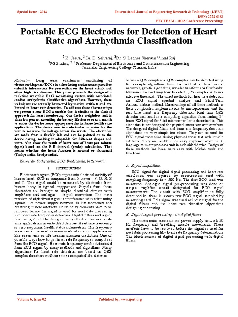 Portable ECG Monitoring System Design | PDF | Electrocardiography ...