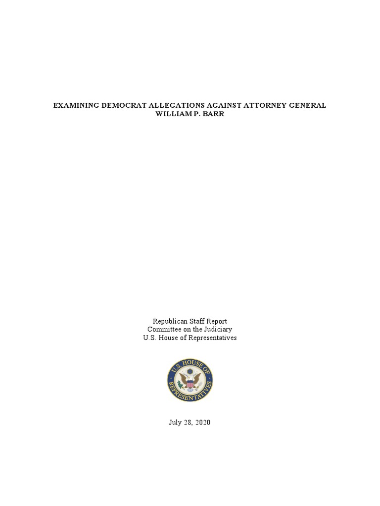 Barr Report | PDF | Eric Holder | United States Department Of Justice