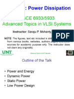 Lecture 3: Power Dissipation: CSCE 6933/5933 Advanced Topics in VLSI Systems