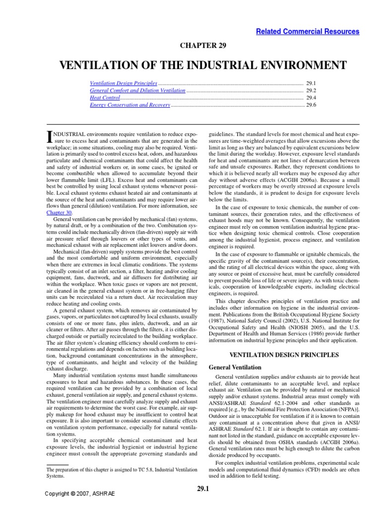 Ventilation of The Industrial Environment PDF PDF Ventilation