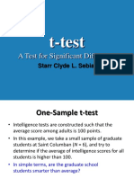 t-test for significant difference