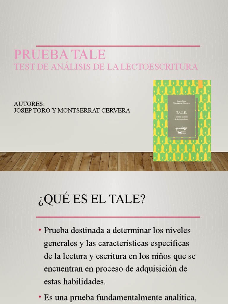Prueba TALE: Análisis de Lectoescritura | PDF | Sílaba | Escritura